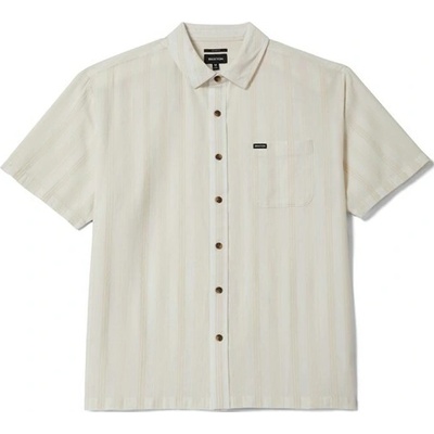 Brixton košile krátký rukáv Cru Striped Dobby woven off white