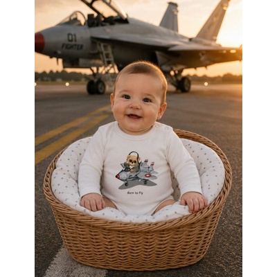 Detské body BORN TO FLYs dlhým rukávom Biela