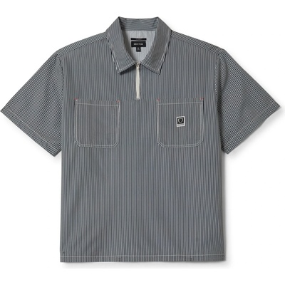 Brixton Мъжка риза с копчета Brixton Journey Lightweight S/S Woven Shirt - Navy / White Stripe - размер XL (033-3014-0214)