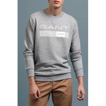 Gant MIKINA GANT D1. 13 STRIPES C-NECK SWEAT šedá