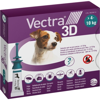 VECTRA 3D Spot-On S pre psov 4-10 kg 1,6 ml 3 pipety