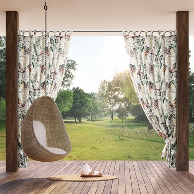Eurofirany Závěs 155 x 260 cm voděodolný bílo-ocelový GARDEN 2