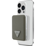 GUESS Външна батерия Guess Grained Triangle 5000mAh 15W USB-C MagSafe индуктивна, кафява (GUPB5FPGTSPSW)