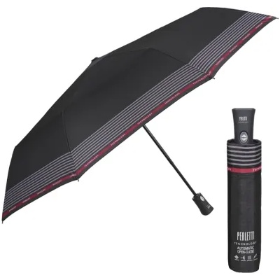 Мъжки автоматичен Open-Close чадър Perletti Technology 21760, Черен