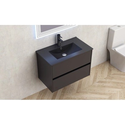 InterCeramic Мебел за баня bg 7955mb Блейк - конзолен шкаф с умивалник (bg 7955mb БЛЕЙК + УМИВ. 8066b black)