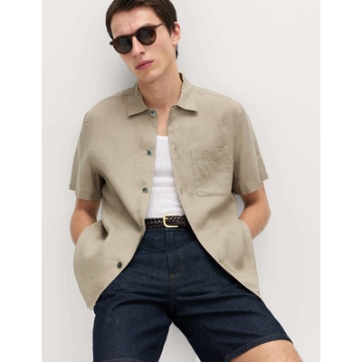 Marks & Spencer Риза от чист лен Marks & Spencer бежова Marks & Spencer | Bezhov | МЪЖЕ | S REG