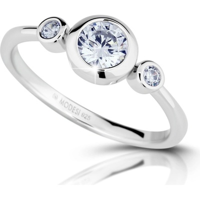 Modesi stříbrný prsten se zirkony M02411