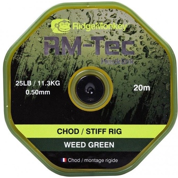 RidgeMonkey šnúra RM Tec Chod Stiff Rig Zelená 20m 0,50mm 25lb
