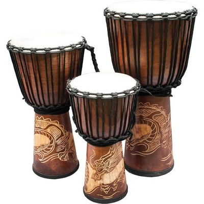 Authentic Djembe Bali Mahagón 50cm s rezbou Draka