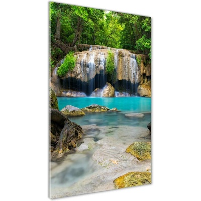 Vertikálny fotoobraz na skle Vodopád v džungli 50x100 cm
