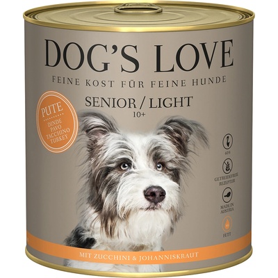 DOG’S LOVE 24x800г Senior/Light Dog´s Love, консервирана храна за кучета - с пуешко