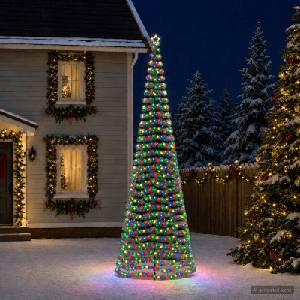 vidaXL LED коледна елха с гирлянди и шиш EKENAS 500 см (42056564)