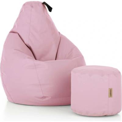 SakyPaky sedací set Hruška s taburetem světle růžová
