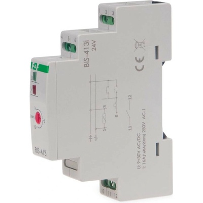 BIS-413-LED/24 - Impulzné relé s časovým spínačom, 24V, 16A (160A/20ms), 1x NO