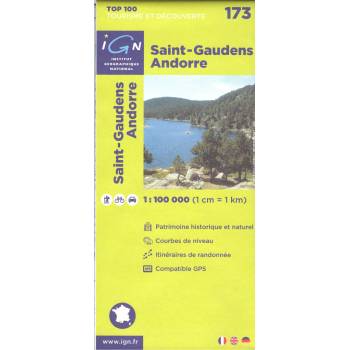 Sain-Gaudens Andorre-mapa 1:100 000-IGN 173