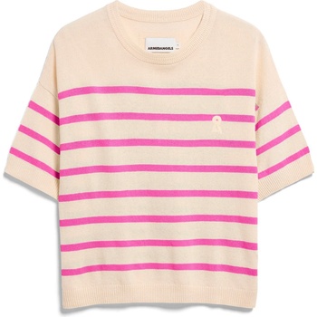 ARMEDANGELS Дамски пуловер ARMEDANGELS Women's Stripe Linen Blend Sweater Jumper - Undyed / Washed Berry (117-3694-0412)