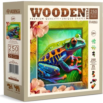 Wooden City - Puzzle Colorful Frog wooden - 250 piese