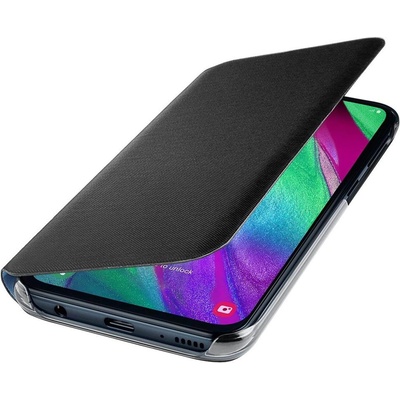Samsung Flip Wallet Cover EF-WA405PBEGWW - оригинален кожен кейс за Samsung Galaxy A40 (черен)