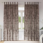 Pure Line Home Кадифени завеси в цвят чинчила с текстилни гайки (уши), 2 бр. , 140 x 225 см