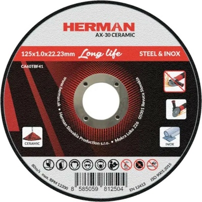 HERMAN Rezný kotúč na oceľ a nerez 125x1,0x22,23 mm AX-30 Ceramic