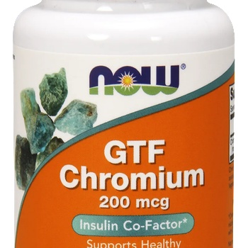 NOW Хранителна добавка Хром 200мг , Now Foods GTF Chromium 200 mcg, Yeast Free, Vegetarian, 250 tabs