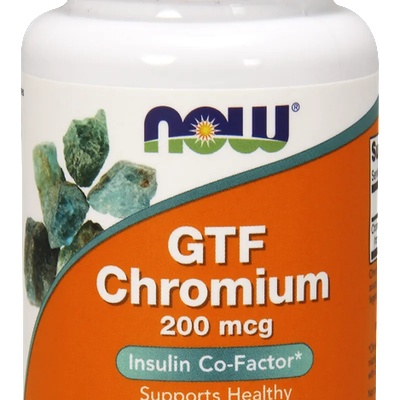 NOW Хранителна добавка Хром 200мг , Now Foods GTF Chromium 200 mcg, Yeast Free, Vegetarian, 250 tabs