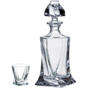 Bohemia Crystalite Likér set Quadro obsahuje 1karafu s objemem 0,5 l a 6 sklenic s objemem 55 ml