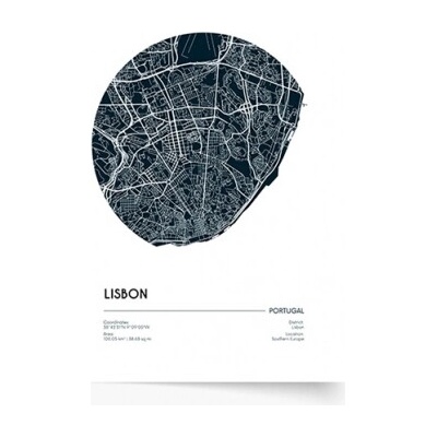 Plagát Maps: Lisbon 70x100 - 77474
