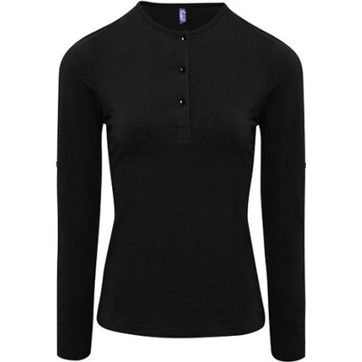 Premier Workwear Dámske tričko s dlhým rukávom PR318 Black