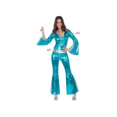BigBuy Carnival Маскировъчен костюм за възрастни Disco Син Размер XXL