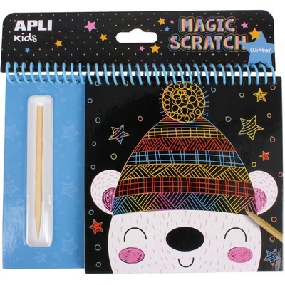 APLI Škrabací obrázky Magic Scratch Winter zima