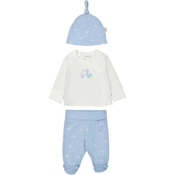 Mayoral Сет ританки син цвят, бяла блуза и синя шапка за новородено момче Mayoral