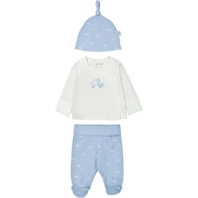 Mayoral Сет ританки син цвят, бяла блуза и синя шапка за новородено момче Mayoral