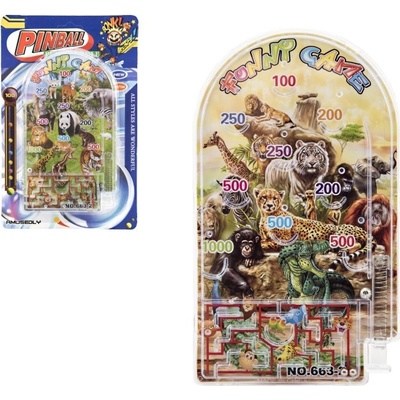 Teddies Pinball ZOO hlavolam plast 9x16cm 2 druhy