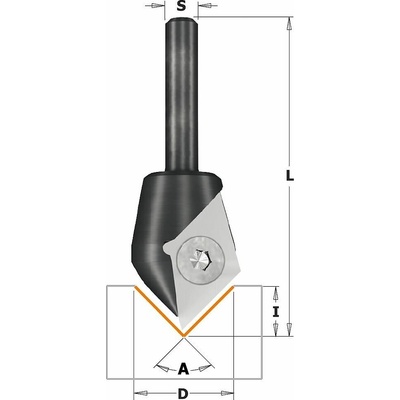 IGM Professional IGM | Žiletková fréza na V drážku 90° Ø23x11 / stopka Ø8 mm