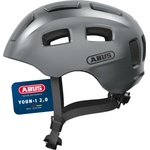 ABUS Youn-I 2.0 bicycle helmet - with light for children, teenagers and young adults - for girls and boys - silver, size S - 40157 (40157)