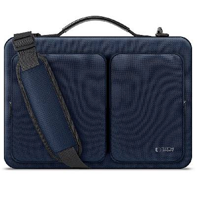 Удароустойчива чанта за лаптоп 13-14 инча с 4 джоба отTech-Protect Defender Bag - Navy Blue (5906302372942)