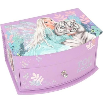 Top Model Кутия за бижута, Лилава с фея и тигър