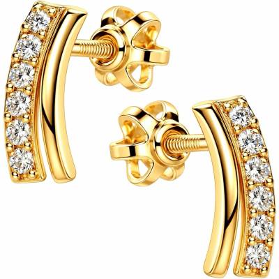 Zlaton Náušnice žluté zlato kámen pecky 1cm 1.2g s diamanty 0.08ct N07072603507