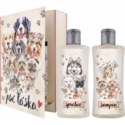 Bohemia Gifts Psí láska sprchový gel 200 ml + šampon na vlasy 200 ml kniha dárková sada