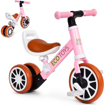 EcoToys s pedály 2v1 růžové