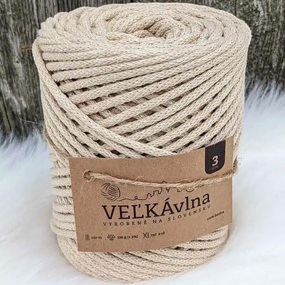Velká vlna Špagát 3mm Capuccino