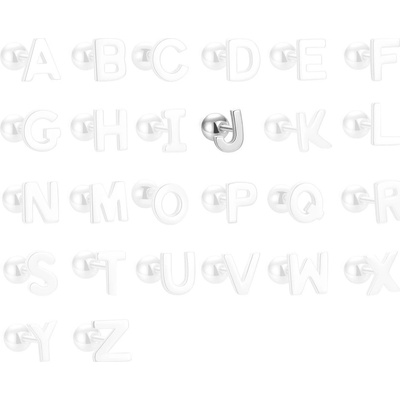 Majya stříbrné náušnice PÍSMENO J 10422