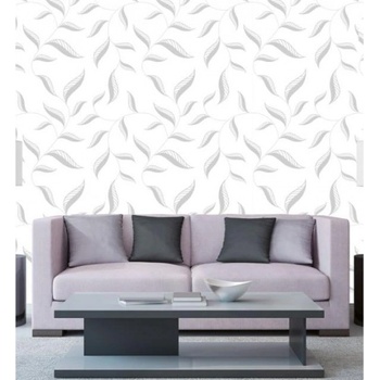 DIMEX ART s. r. o Луксозна флизелинова тапета бели раирани листа