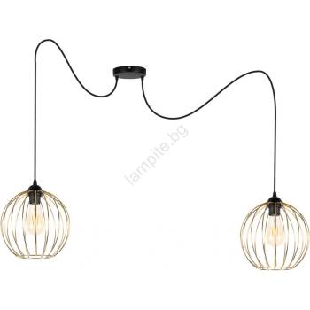 BELIS Пендел MATT 2xE27/60W/230V паяк черен/златист (BE0726)