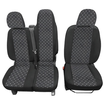 Тапицерия черна с бял шев за бус Opel Vivaro 2014