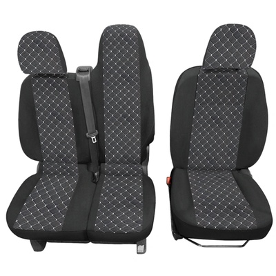 Тапицерия черна с бял шев за бус Opel Vivaro 2014