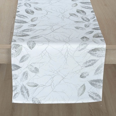 Veba Ubrus Garbo tisk Loreta šedozelená 40x120 cm