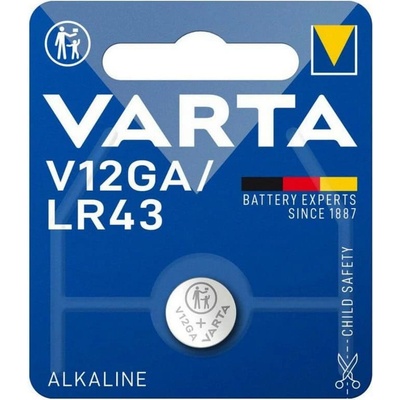 VARTA Батерия алкална Varta V12GA/LR43, LR43, 1.5V, 1бр. в опаковка (V12GA/LR43)
