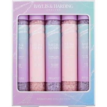 Baylis & Harding Jojoba, Vanilla & Almond Oil Bath Soak Crystals Signature Collection подаръчен комплект: Сол за вана 5 x 65 g за жени